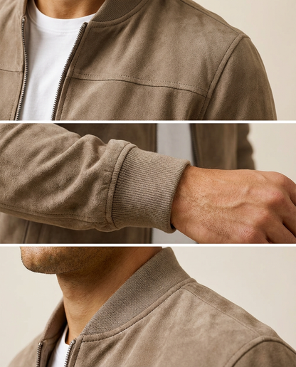 Adrián – Chaqueta Bomber de Ante Premium - Suave