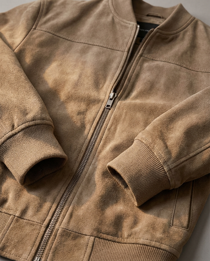 Adrián – Chaqueta Bomber de Ante Premium - Suave