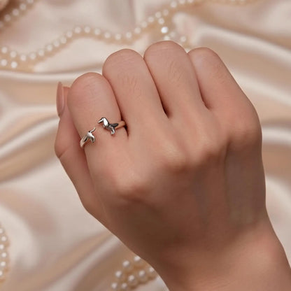 Anillo Delicado de Dachshund en Plata