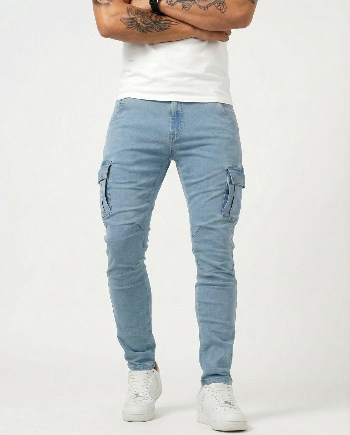 Pantalones Cargo Elásticos Navy - Cómodos y Estilosos