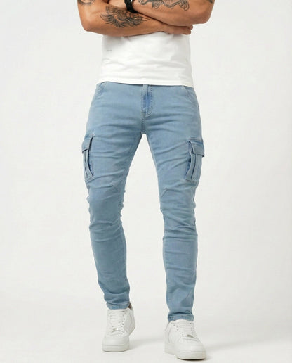 Pantalones Cargo Elásticos Navy - Cómodos y Estilosos