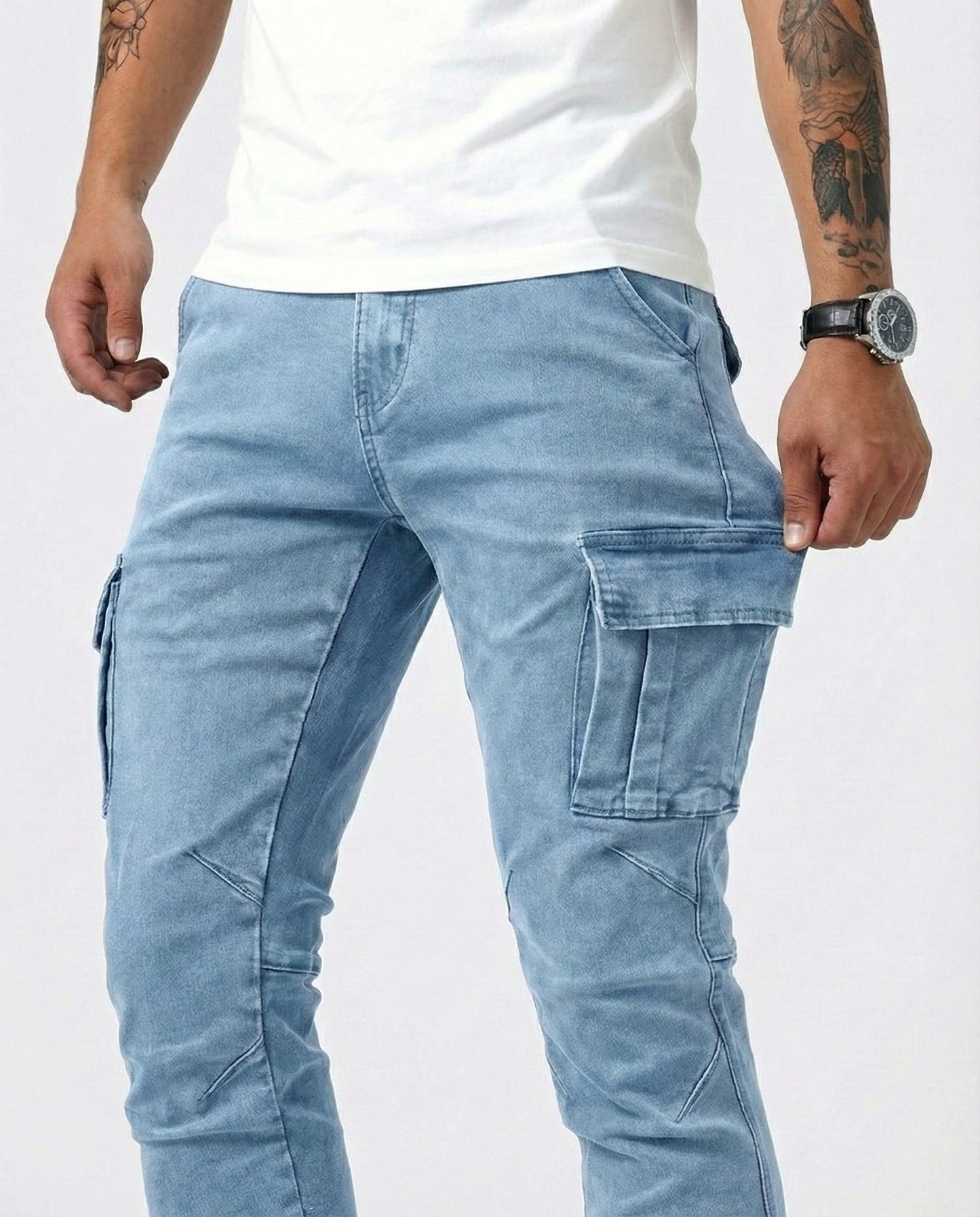 Pantalones Cargo Elásticos Navy - Cómodos y Estilosos