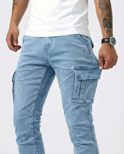 Pantalones Cargo Elásticos Navy - Cómodos y Estilosos