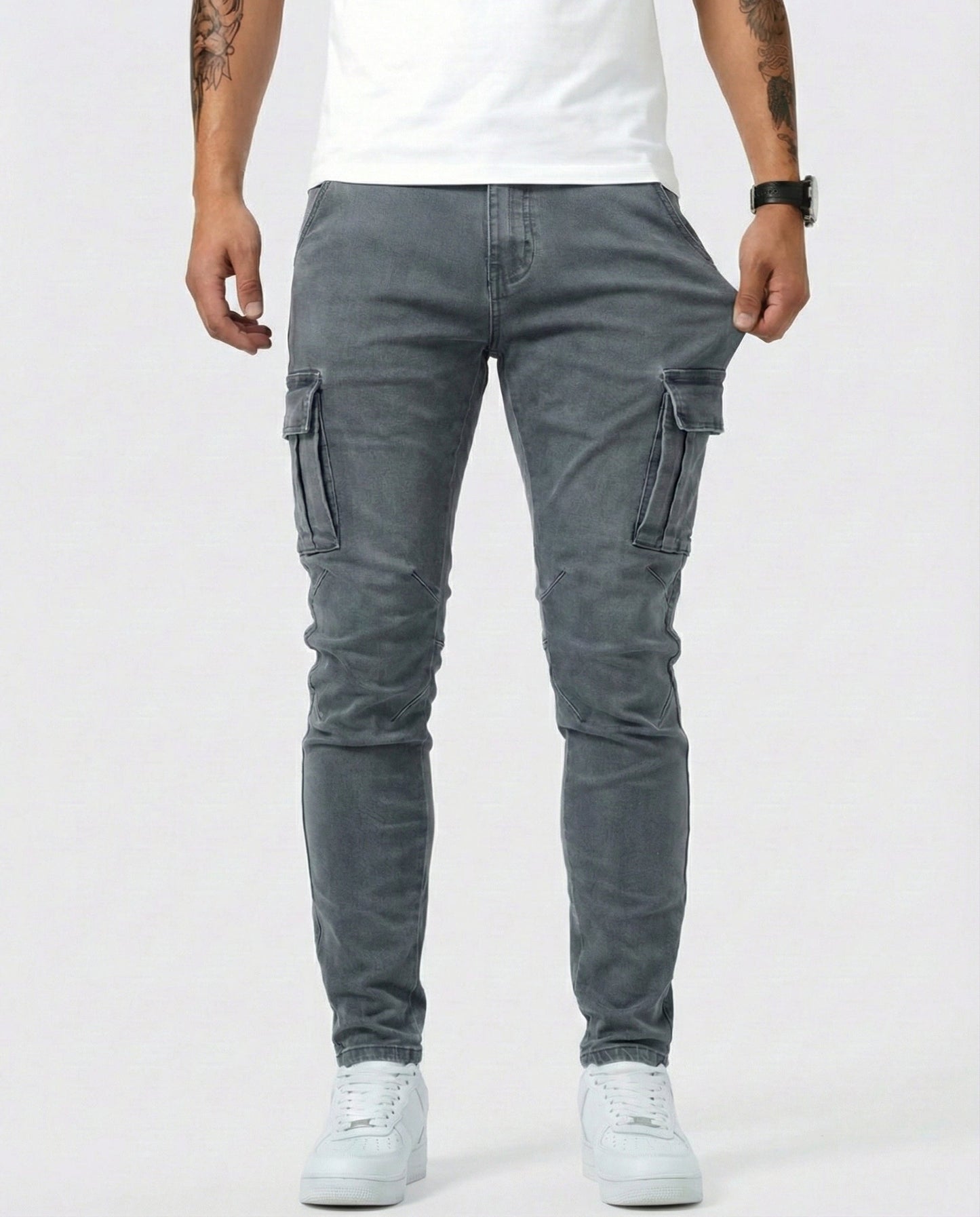 Pantalones Cargo Elásticos Navy - Cómodos y Estilosos
