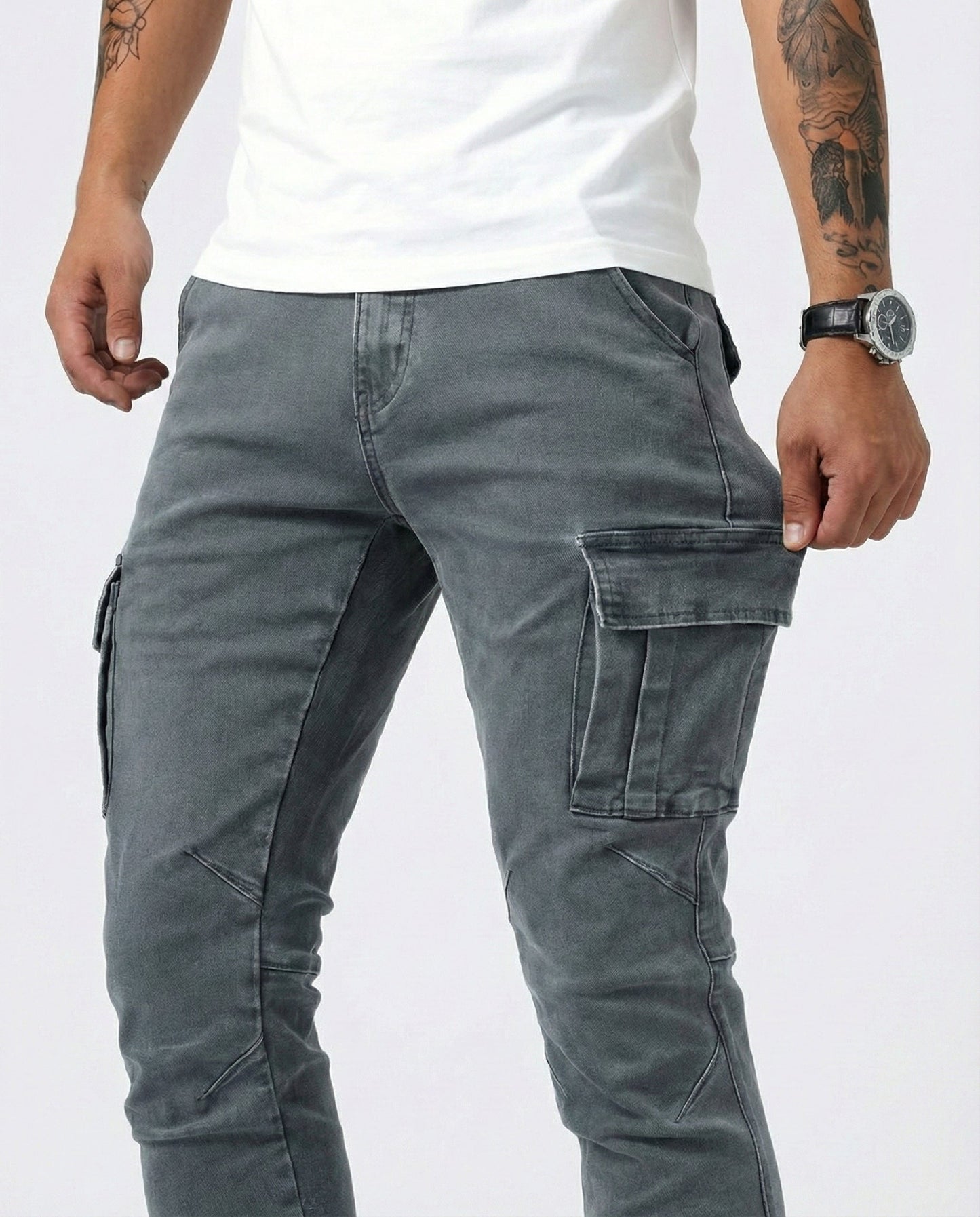 Pantalones Cargo Elásticos Navy - Cómodos y Estilosos