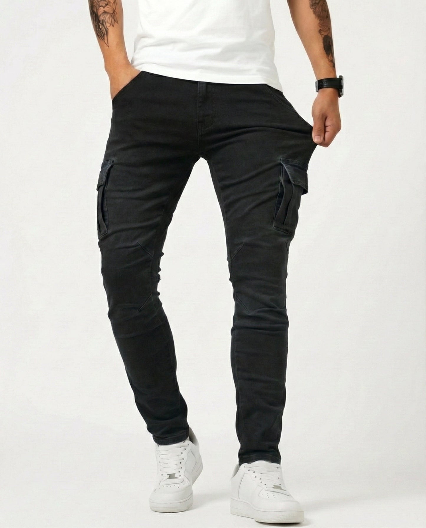 Pantalones Cargo Elásticos Navy - Cómodos y Estilosos