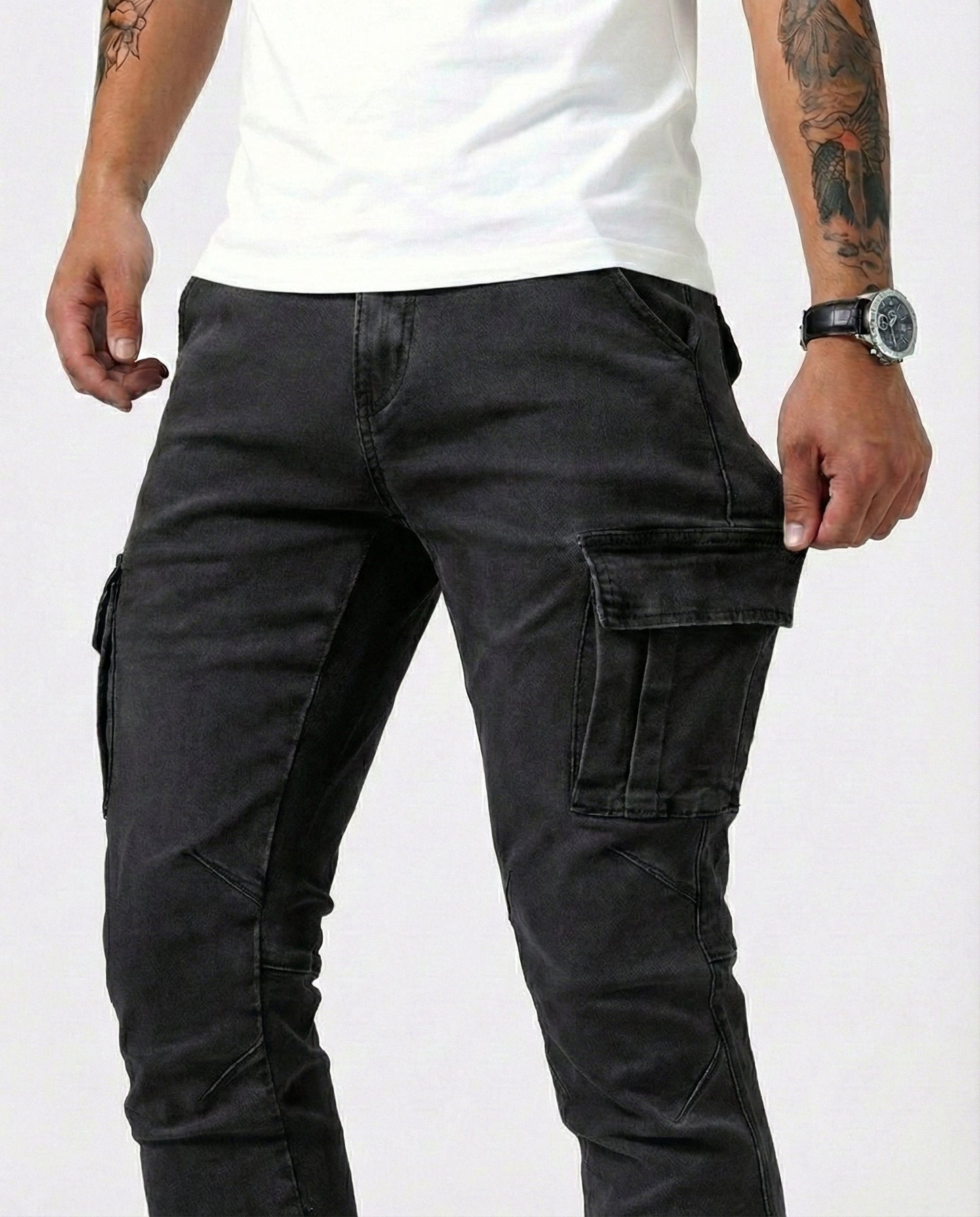 Pantalones Cargo Elásticos Navy - Cómodos y Estilosos