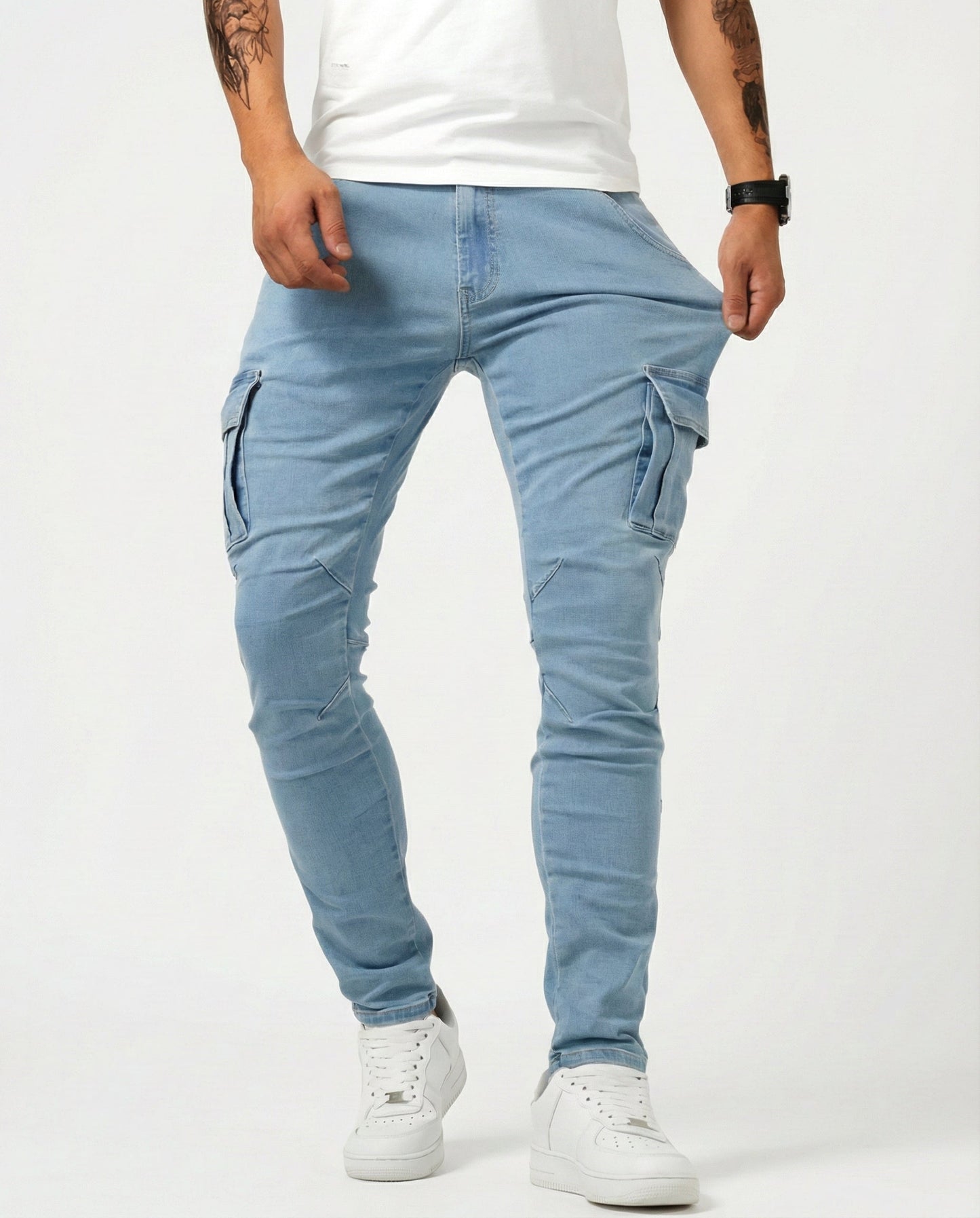 Pantalones Cargo Elásticos Navy - Cómodos y Estilosos