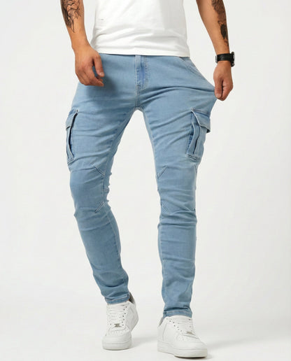 Pantalones Cargo Elásticos Navy - Cómodos y Estilosos