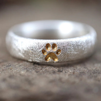 Malens — Anillo de Huella de Patita de Plata