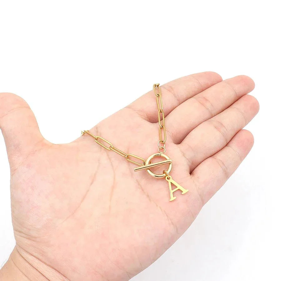 Collar Inicial — Cadena de Clip de Papel