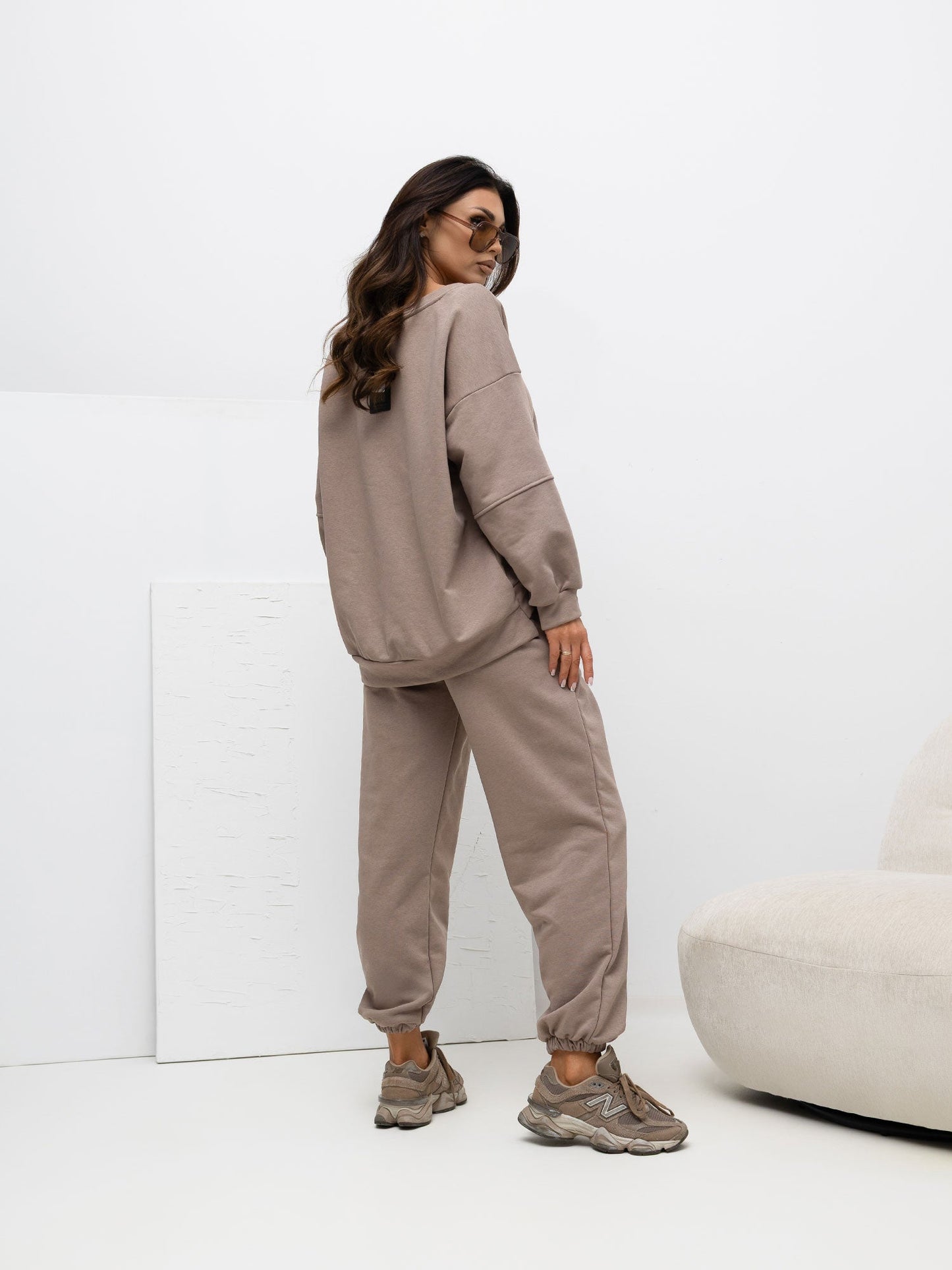 Helen — Conjunto de Top de Punto Suave para Mujer y Pantalón de Pierna Ancha
