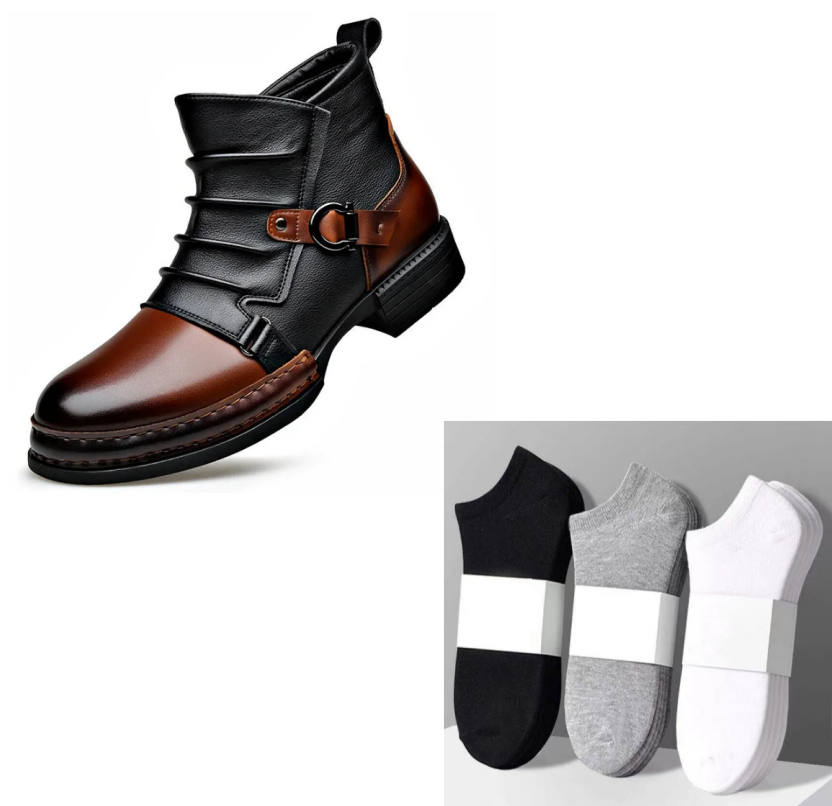 Botas de Cuero para Hombre - Elegante Bicolor