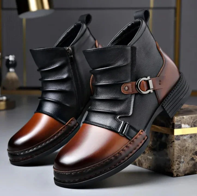 Botas de Cuero para Hombre - Elegante Bicolor