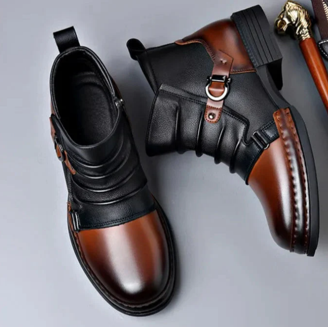 Botas de Cuero para Hombre - Elegante Bicolor