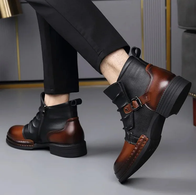 Botas de Cuero para Hombre - Elegante Bicolor