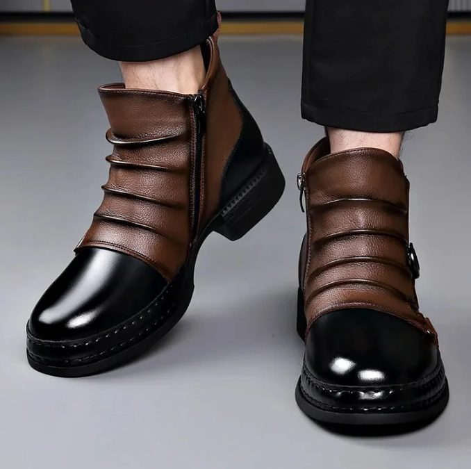 Botas de Cuero para Hombre - Elegante Bicolor