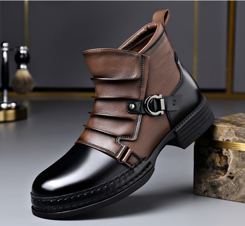 Botas de Cuero para Hombre - Elegante Bicolor