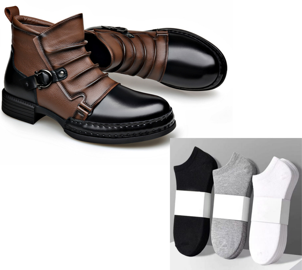 Botas de Cuero para Hombre - Elegante Bicolor