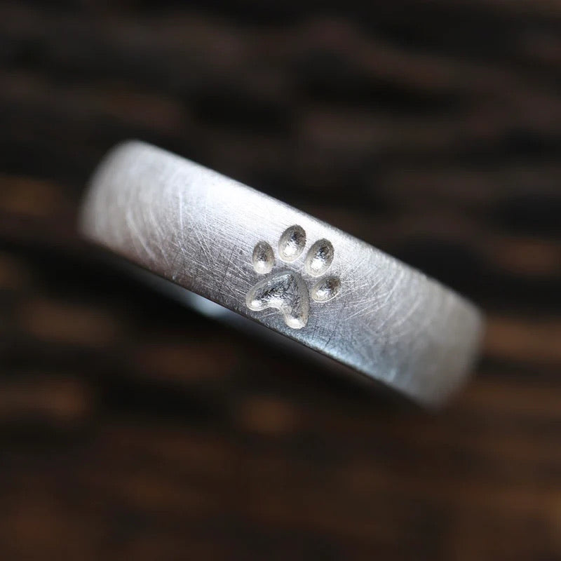 Malens — Anillo de Huella de Patita de Plata