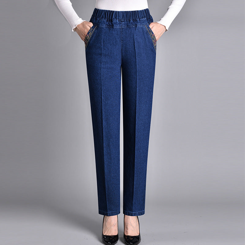 Jeans de Mujer — Con Bolsillos Laterales Elásticos