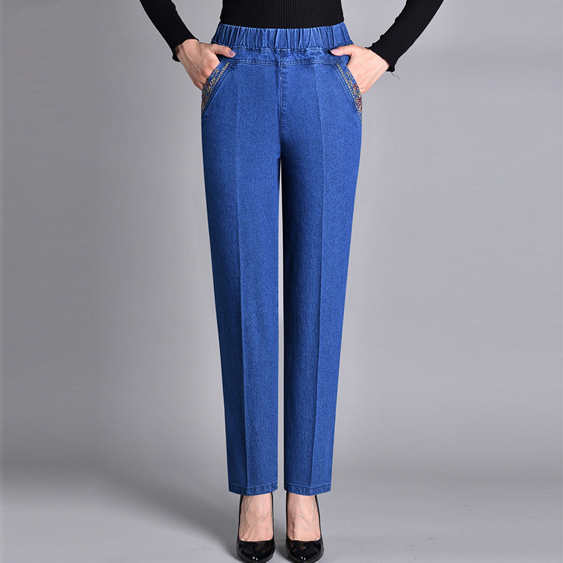 Jeans de Mujer — Con Bolsillos Laterales Elásticos