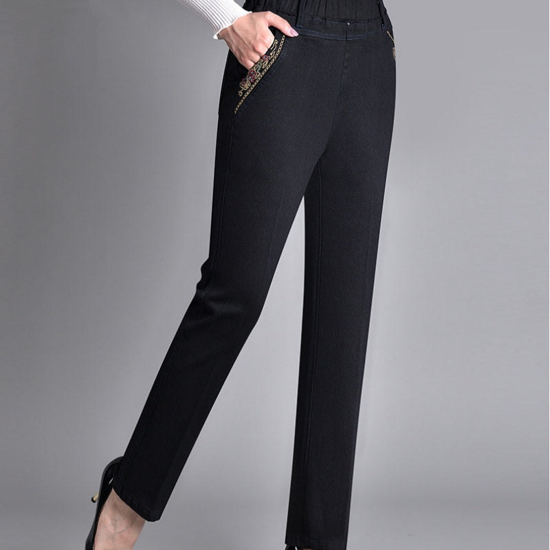 Dena — Jeans de pierna ancha para mujer con cintura elástica