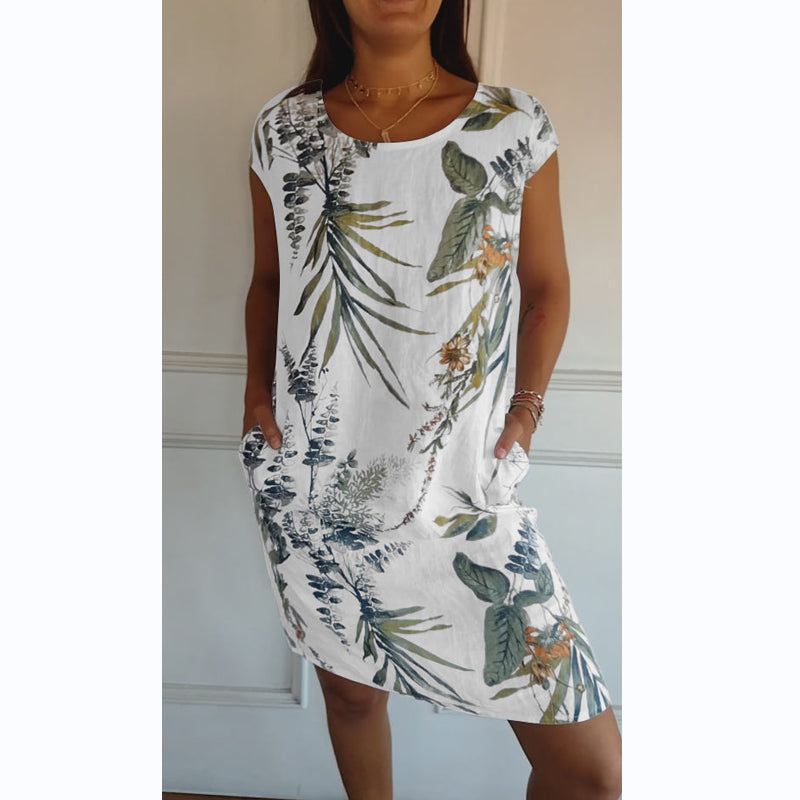 Botanica — Vestido Midi de Manga Corta