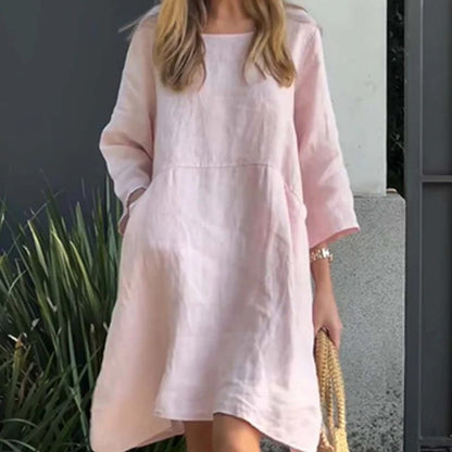 Vestido Midi Fluyente de Elegancia Suave Drapada - Confortable Vestido