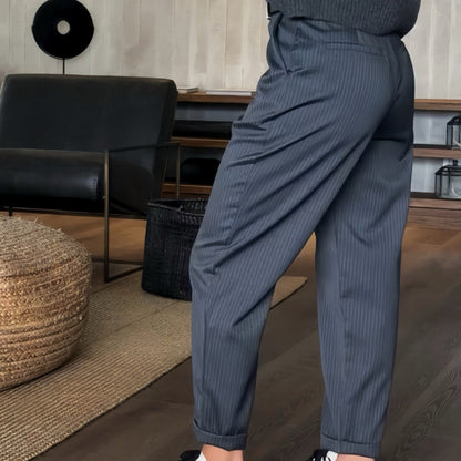 CIERRE ALTO CHIC - Elegante Pantalones de traje rectos de cintura alta casuales para mujeres
