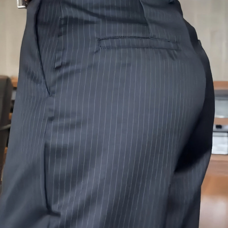 CIERRE ALTO CHIC - Elegante Pantalones de traje rectos de cintura alta casuales para mujeres