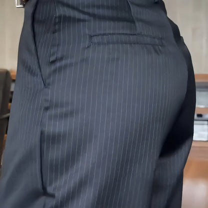 CIERRE ALTO CHIC - Elegante Pantalones de traje rectos de cintura alta casuales para mujeres