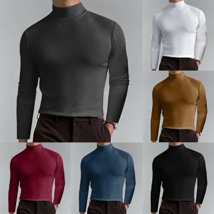Camiseta de Cuello Alto para Hombre - Ligera y Cómoda Suéter