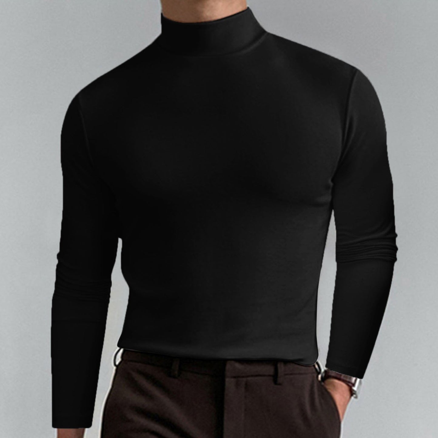 Camiseta de Cuello Alto para Hombre - Ligera y Cómoda Suéter