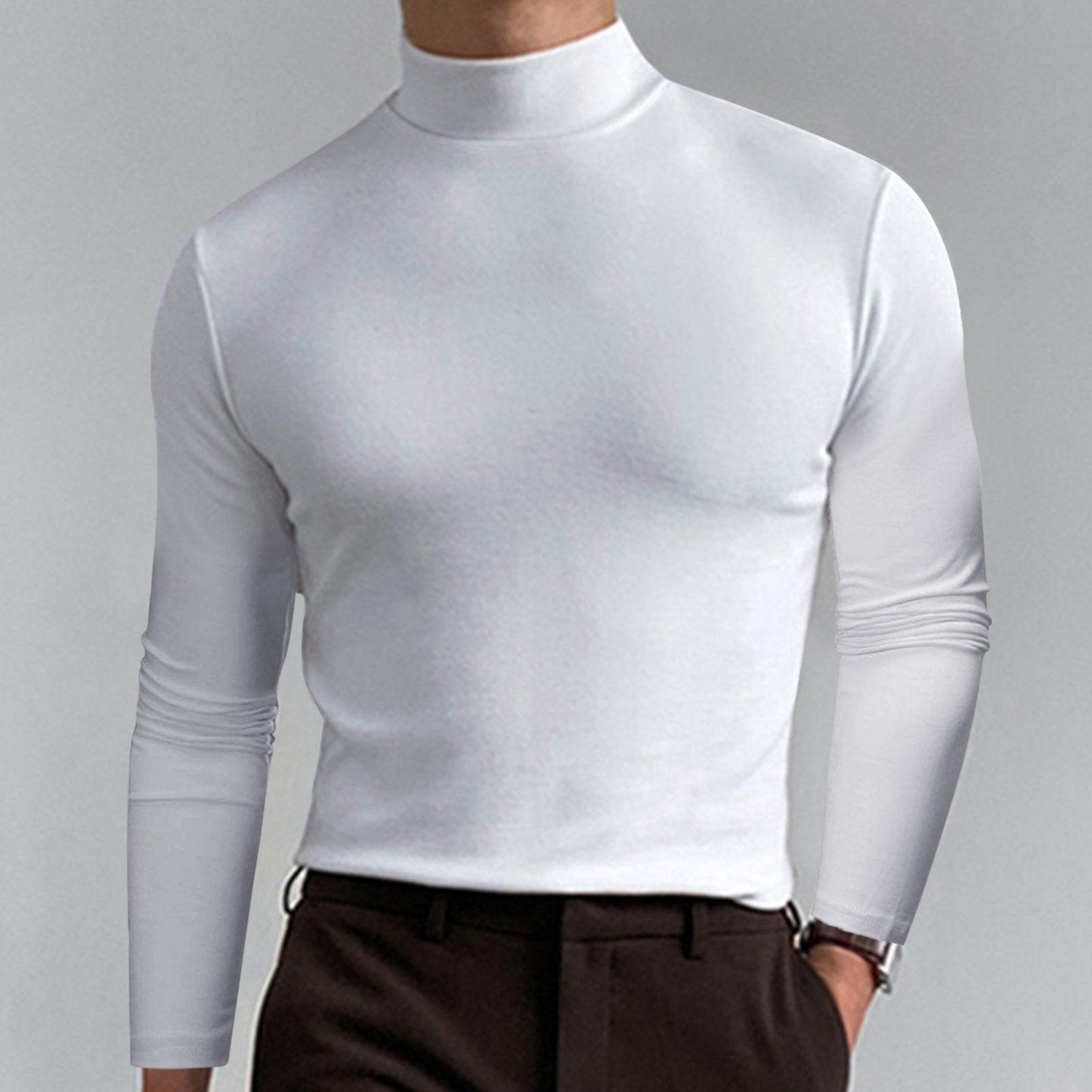 Camiseta de Cuello Alto para Hombre - Ligera y Cómoda Suéter