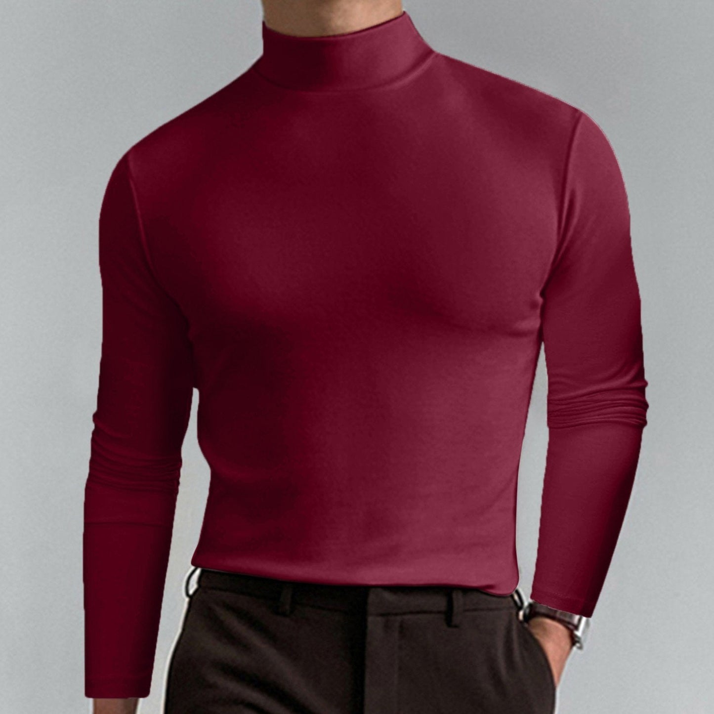 Camiseta de Cuello Alto para Hombre - Ligera y Cómoda Suéter