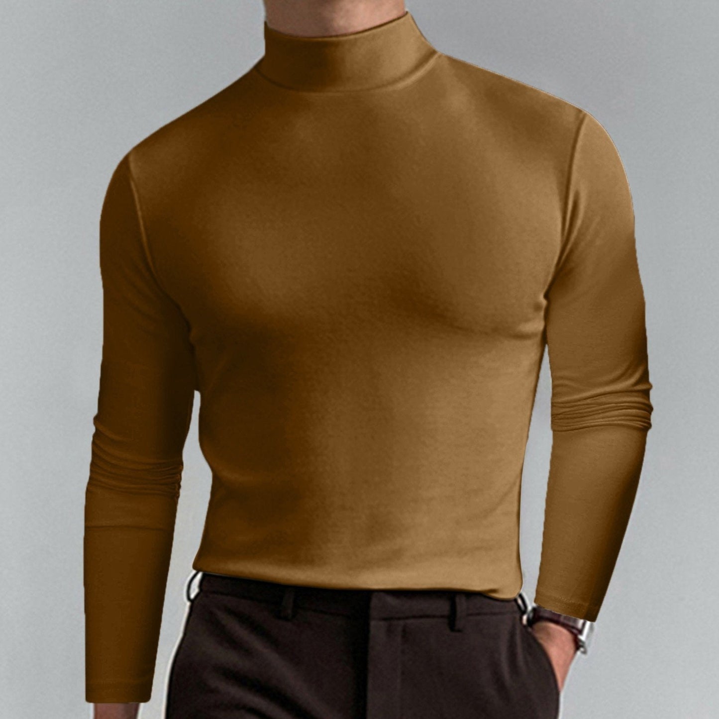 Camiseta de Cuello Alto para Hombre - Ligera y Cómoda Suéter