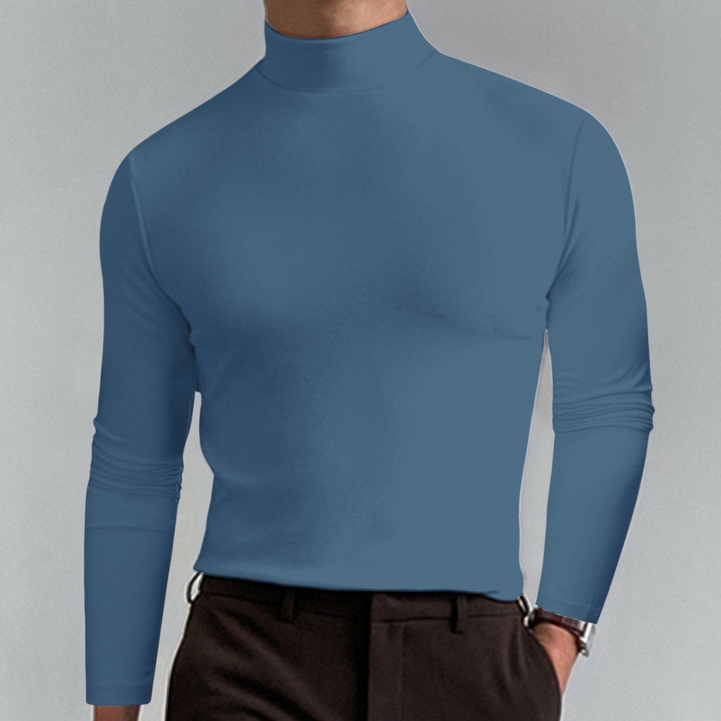 Camiseta de Cuello Alto para Hombre - Ligera y Cómoda Suéter