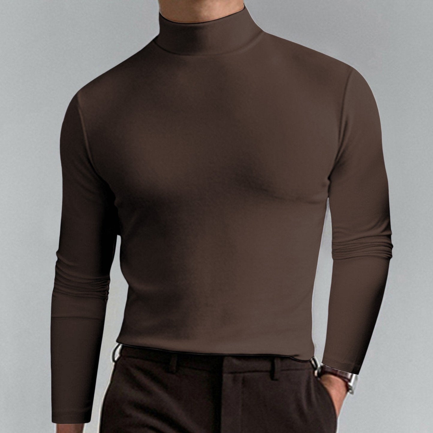 Camiseta de Cuello Alto para Hombre - Ligera y Cómoda Suéter