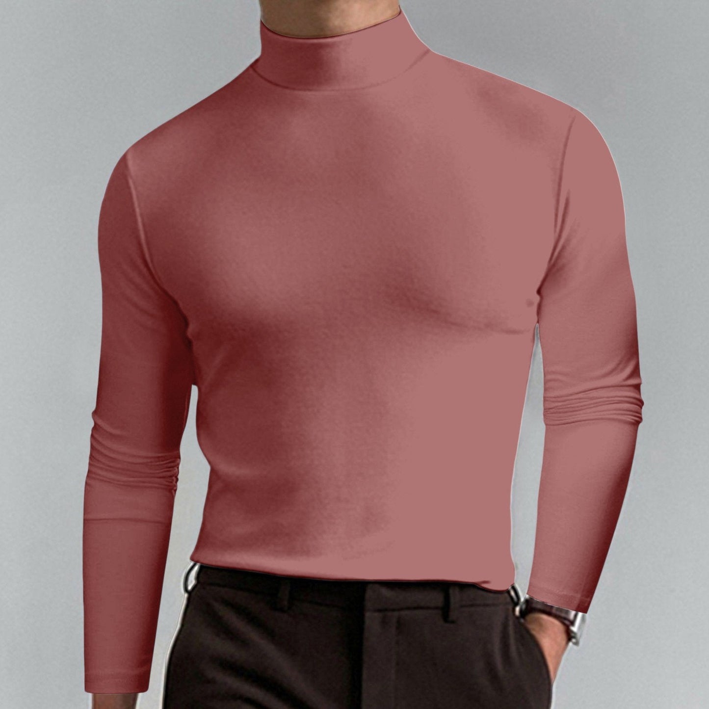 Camiseta de Cuello Alto para Hombre - Ligera y Cómoda Suéter
