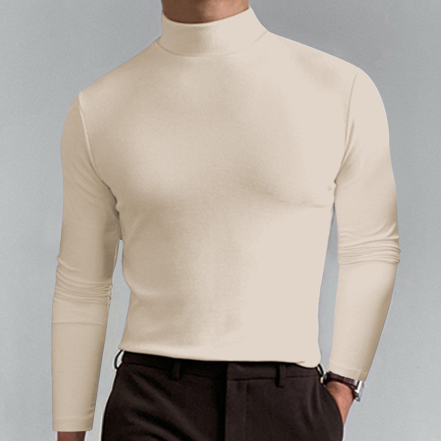 Camiseta de Cuello Alto para Hombre - Ligera y Cómoda Suéter