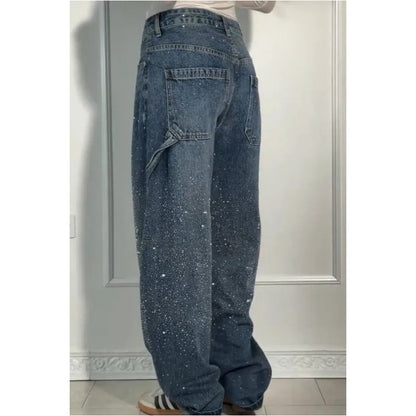 Jeans de Damas con Adorno de Strass - Elegantes Pantalones Casual Cómodos