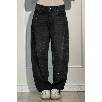Jeans de Damas con Adorno de Strass - Elegantes Pantalones Casual Cómodos