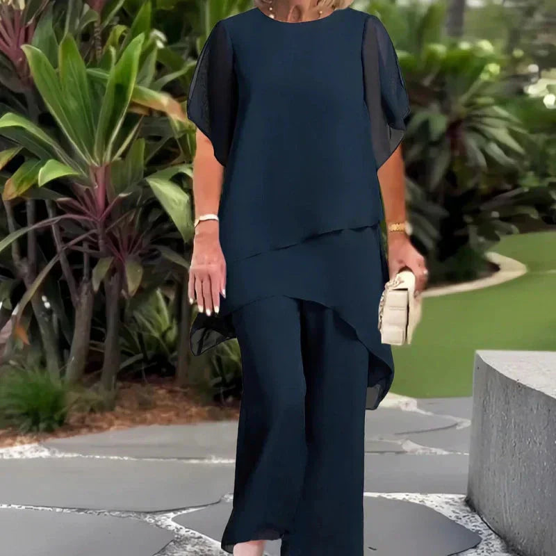 Ashley — Conjunto Casual de Dos Piezas con Dobladillo Irregular para Mujeres