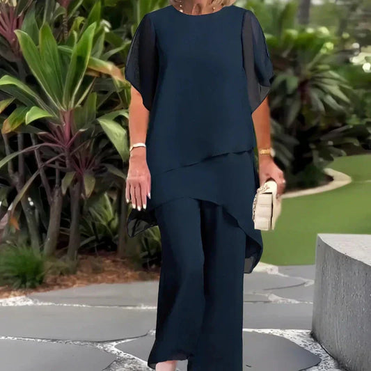 Ashley — Conjunto Casual de Dos Piezas con Dobladillo Irregular para Mujeres