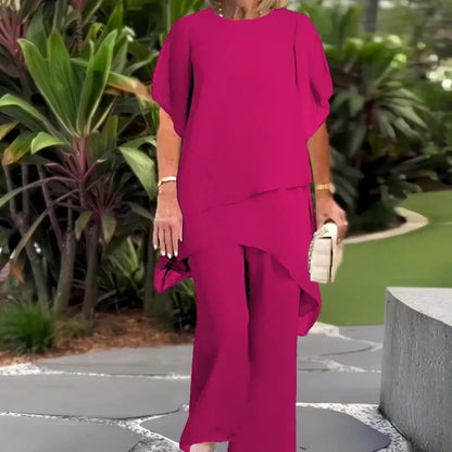 Ashley — Conjunto Casual de Dos Piezas con Dobladillo Irregular para Mujeres