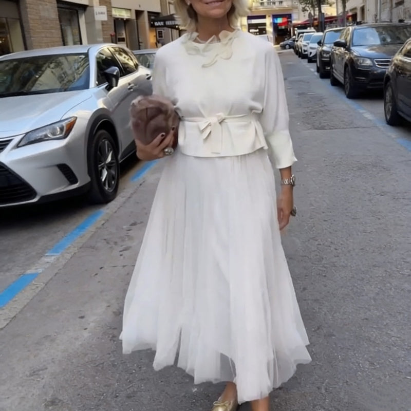 Conjunto de Dos Piezas - Cómodo Blusa de Manga Larga de Tejido