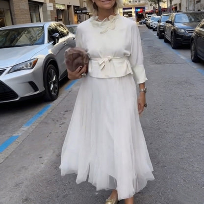 Conjunto de Dos Piezas - Cómodo Blusa de Manga Larga de Tejido