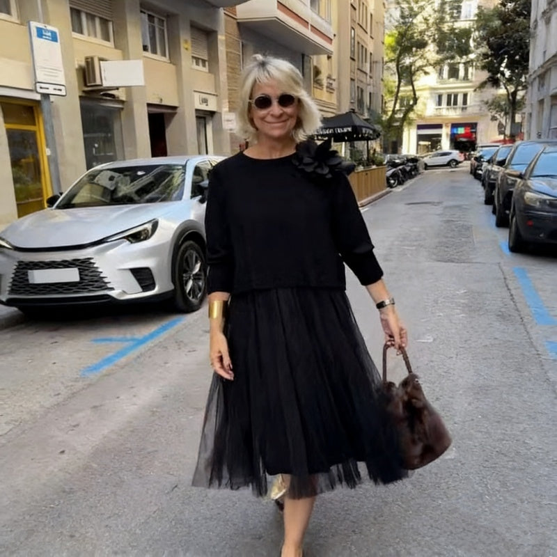 Conjunto de Dos Piezas - Cómodo Blusa de Manga Larga de Tejido
