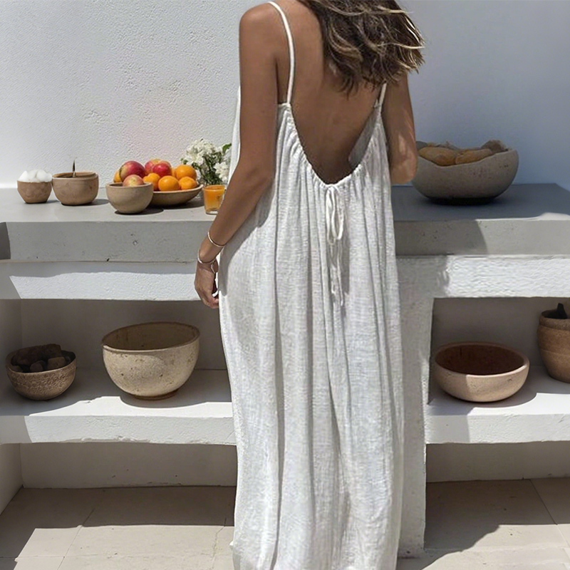 Aerelle — Vestido Maxi de Tirantes Espagueti con Espalda Descubierta